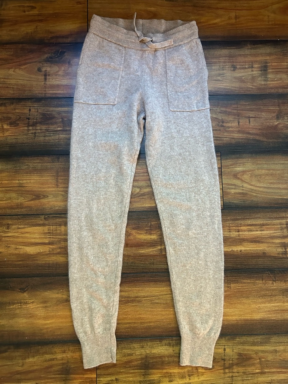 Quince Tan Light Brown Cashmere Drawstring Joggers Girls Sz Medium / 8